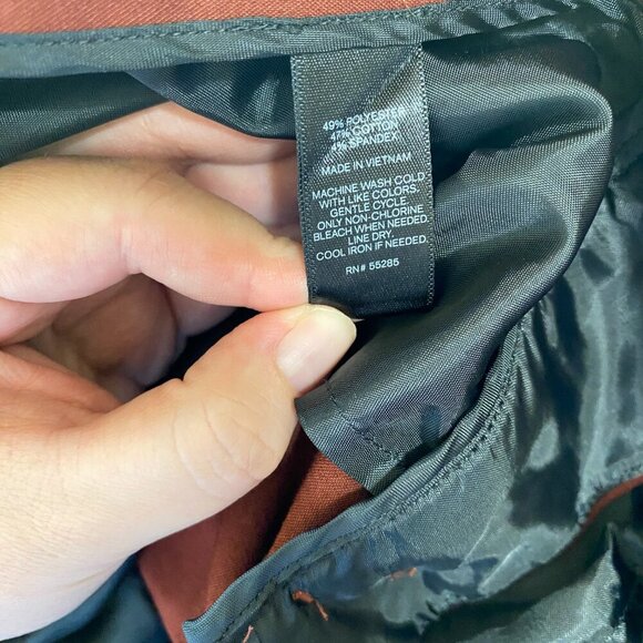 Express Mid Rise Columnist Ankle Pant In Rust Brick Red Size 14 - Picture 8 of 8